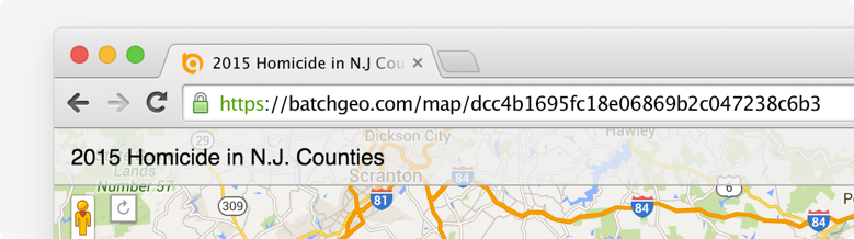 copy map url in browser